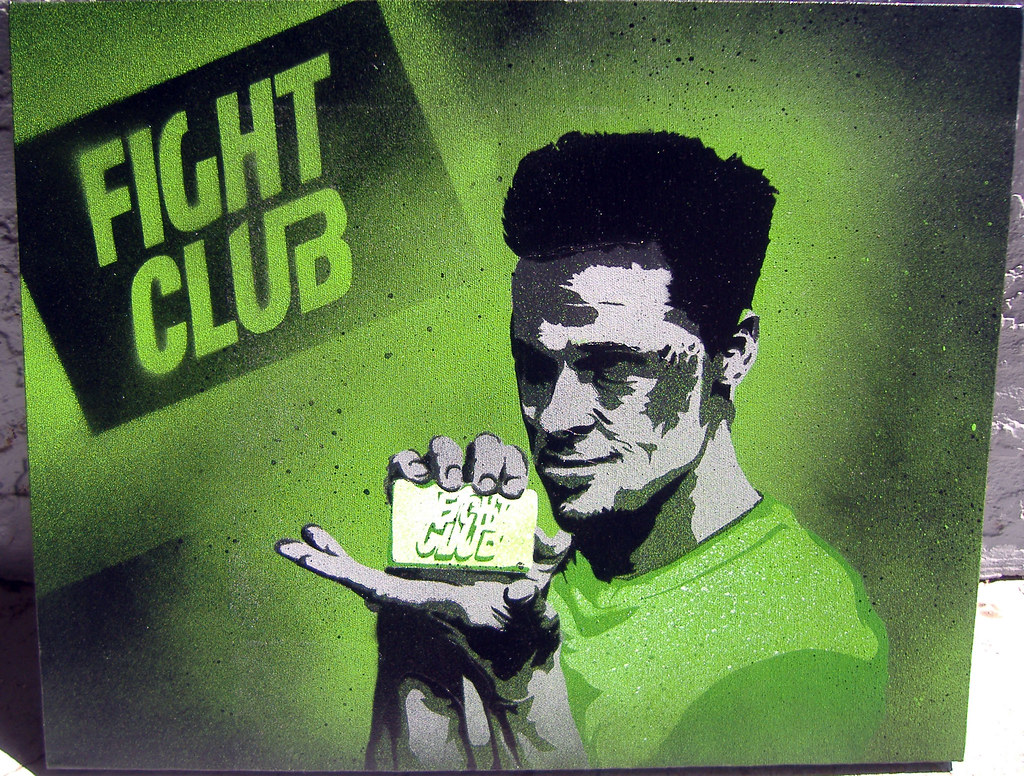 fight club poster with brad pitt holding soap